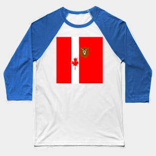 Sporty Canadian Design on Blue Background Baseball T-Shirt